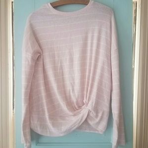 Blush Pink Striped Sweater